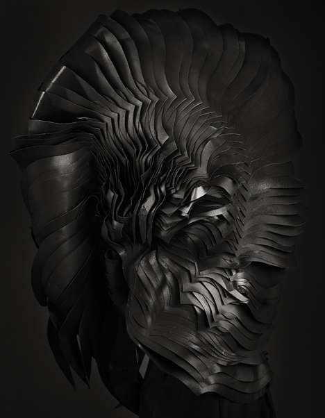 Colour-changing ink transforms flame-engulfed headdress by Lauren Bowker