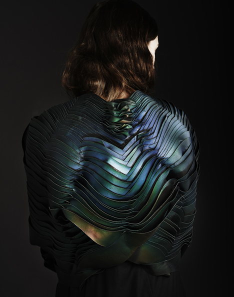 Colour-changing ink transforms flame-engulfed headdress by Lauren Bowker