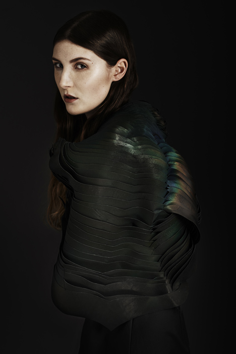 Colour-changing ink transforms flame-engulfed headdress by Lauren Bowker