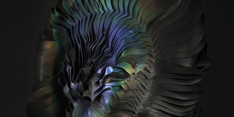 Colour-changing ink transforms flame-engulfed headdress by Lauren Bowker