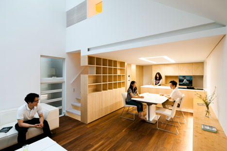 Tokyo house by Atelier Tekuto with skylight designed to "frame the sky"
