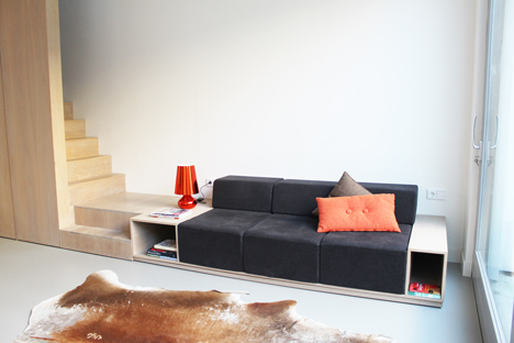 8A Architecten renovate house with combined staircase and sofa
