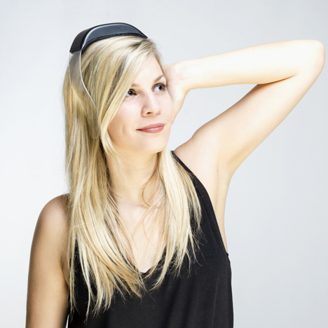 Headphones by Renaud Defrancesco transmit music across plexiglass band