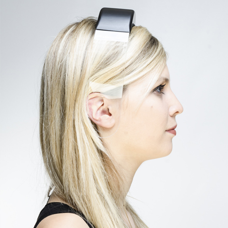 Headphones by Renaud Defrancesco transmit music across plexiglass band