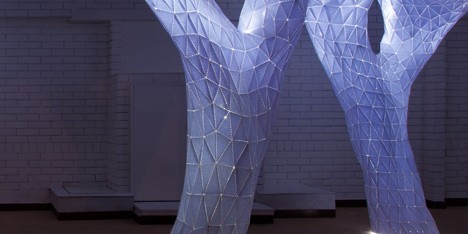 Glowing indoor forest made from paper by Orproject