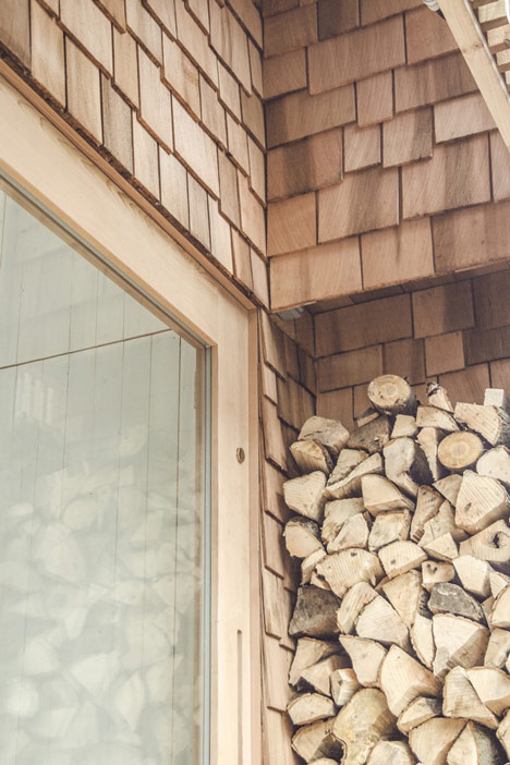 Writer's Shed with a glowing cedar facade by Weston Surman & Deane
