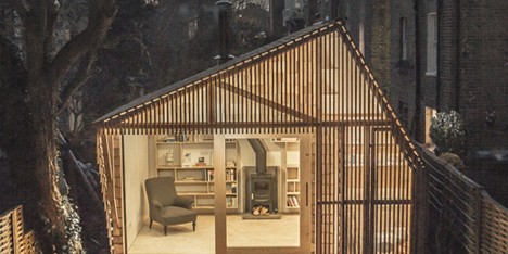 Writer's Shed with a glowing cedar facade by Weston Surman & Deane