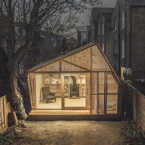 Writer's Shed with a glowing cedar facade by Weston Surman & Deane