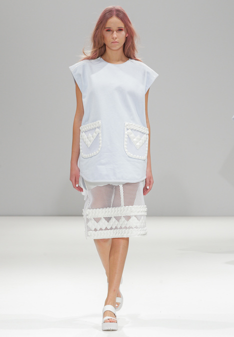 Silicon details outline garments in Xiao Li's Autumn Winter 2014 collection