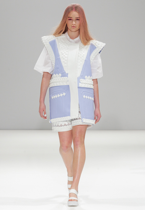 Silicon details outline garments in Xiao Li's Autumn Winter 2014 collection