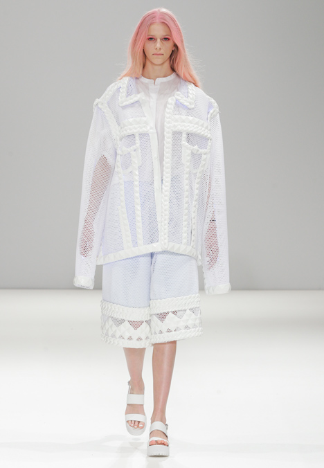 Silicon details outline garments in Xiao Li's Autumn Winter 2014 collection