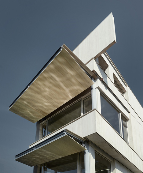 Wooden Zielturm Rotsee tower houses judges for Swiss rowing regatta