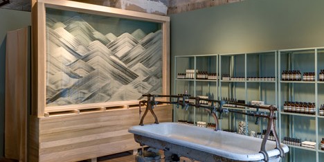 Aesop New York pop up shop installation by Frida Escobedo