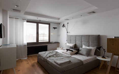 Apartment with the Birds by Olena Yudina has a monochrome material palette