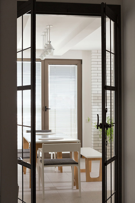 Apartment with the Birds by Olena Yudina has a monochrome material palette