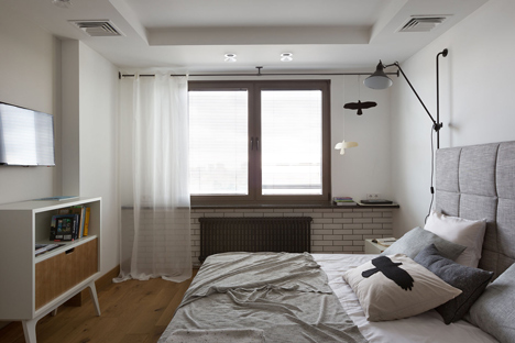 Apartment with the Birds by Olena Yudina has a monochrome material palette