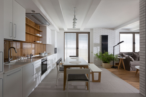 Apartment with the Birds by Olena Yudina has a monochrome material palette