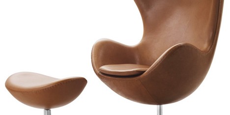 Egg Chair and Stool by Arne Jacobsen