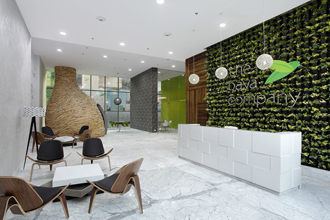 Giant timber nest provides meeting room at Baya Park offices by Planet 3 Studios