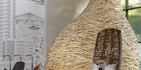 Giant timber nest provides meeting room at Baya Park offices by Planet 3 Studios
