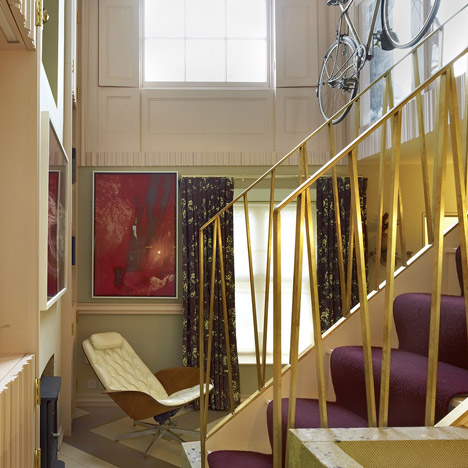 AOC Architecture adds wall-hung bicycles and basket-weave flooring to London townhouse