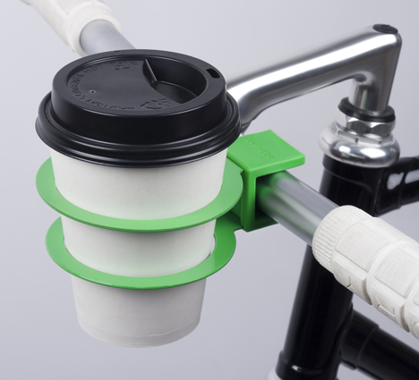 Cup holder by Bookman for coffee-fuelled cycling