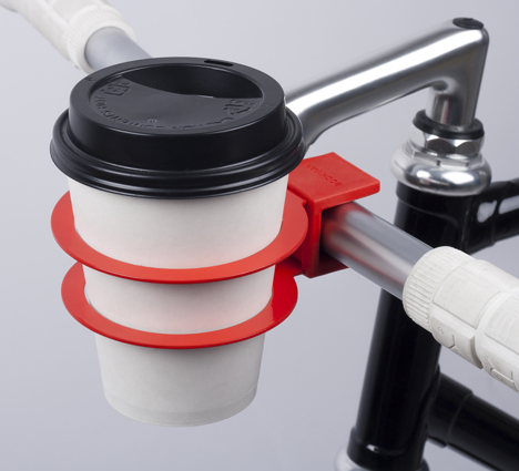 Cup holder by Bookman for coffee-fuelled cycling