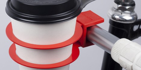 Cup holder by Bookman for coffee-fuelled cycling