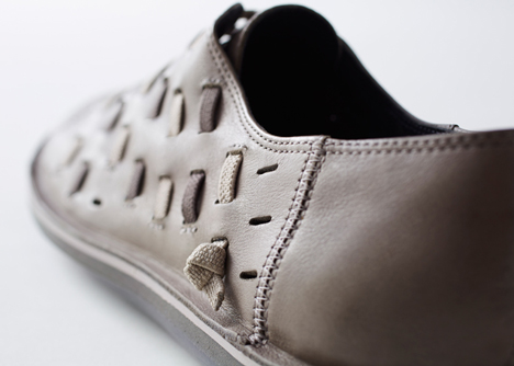 Nendo creates Beetle shoe for Camper with laces slotted through the uppers