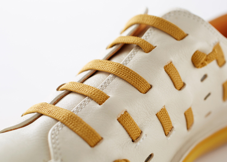 Nendo creates Beetle shoe for Camper with laces slotted through the uppers