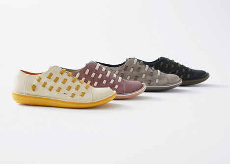Nendo creates Beetle shoe for Camper with laces slotted through the uppers