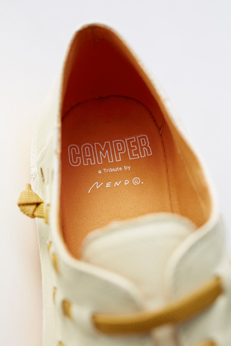 Nendo creates Beetle shoe for Camper with laces slotted through the uppers
