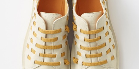 Nendo creates Beetle shoe for Camper with laces slotted through the uppers