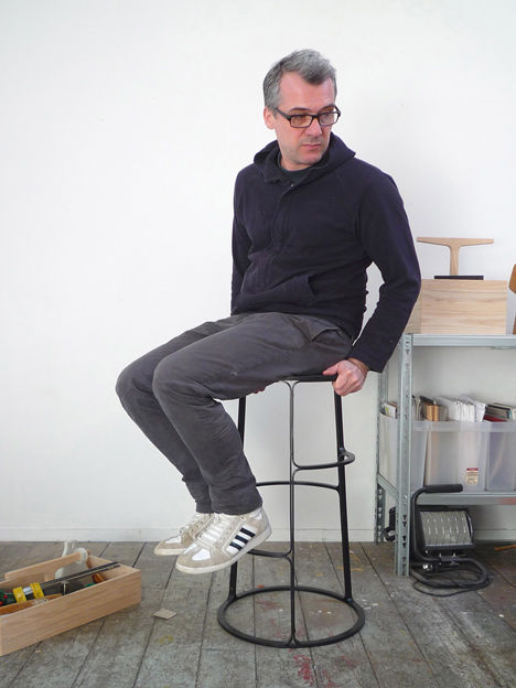 Bar stool by Aurélien Barbry features multiple footrests to fit any user