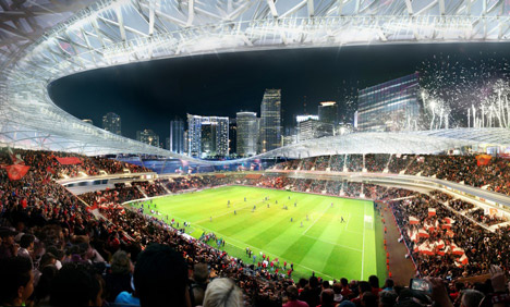 David Beckham unveils seafront stadium in Miami port