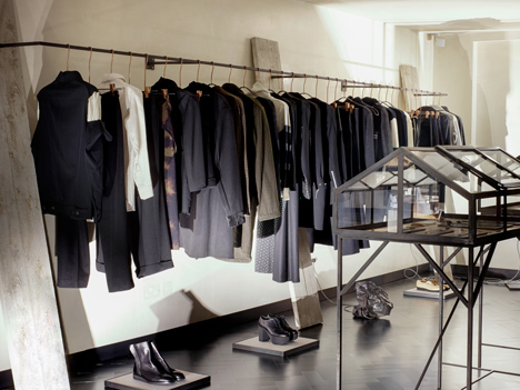 Industrial materials used to furnish Hostem womenswear interior by JamesPlumb