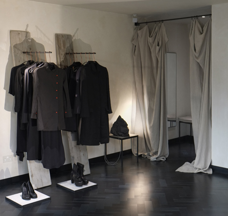 Industrial materials used to furnish Hostem womenswear interior by JamesPlumb