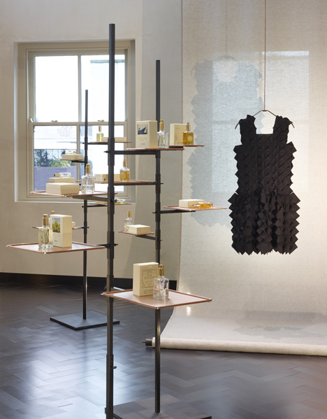 Industrial materials used to furnish Hostem womenswear interior by JamesPlumb