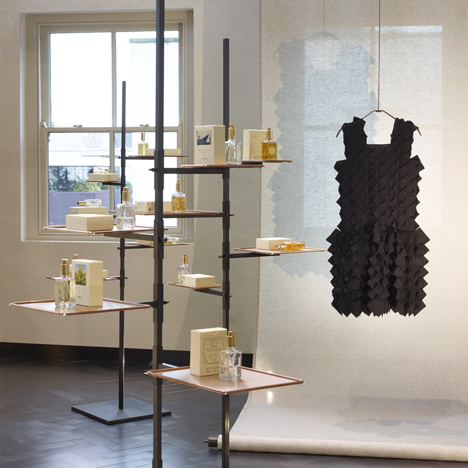 Industrial materials used to furnish Hostem womenswear interior by JamesPlumb