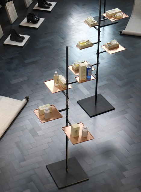 Industrial materials used to furnish Hostem womenswear interior by JamesPlumb