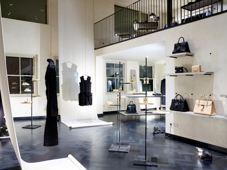 Industrial materials used to furnish Hostem womenswear interior by JamesPlumb