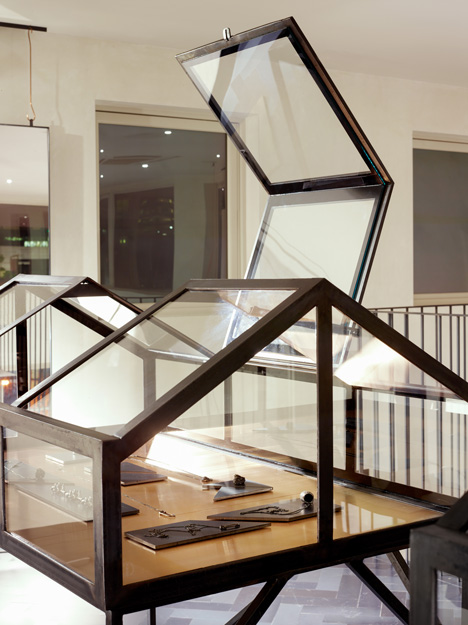 Industrial materials used to furnish Hostem womenswear interior by JamesPlumb