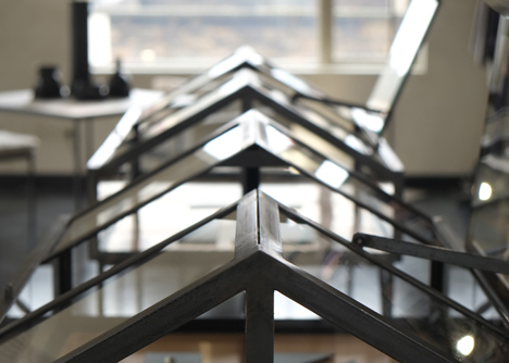 Industrial materials used to furnish Hostem womenswear interior by JamesPlumb