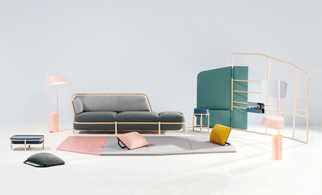 Rattan cane supports Insulaire furniture collection by Numéro 111