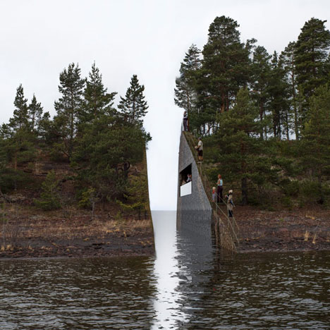 Landscape intervention by Jonas Dahlberg to honour Norwegian terrorist attack victims
