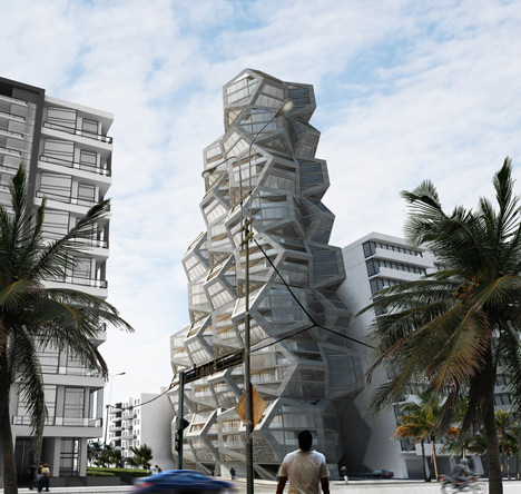 Tammo Prinz's modular skyscraper concept celebrates five-sided surfaces