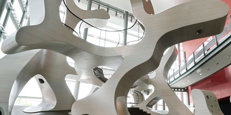 MobiVersum installation by J. Mayer H. creates huge shapes for children to clamber over at Autostadt