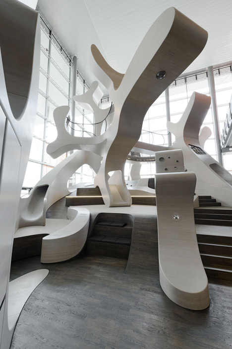 MobiVersum installation by J. Mayer H. creates huge shapes for children to clamber over at Autostadt