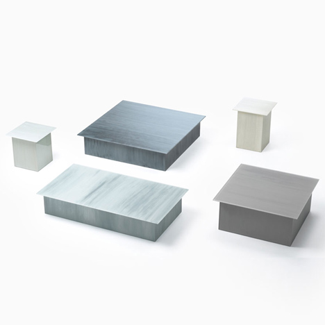 Nendo patterns glass furniture for Glasitalia with brush strokes