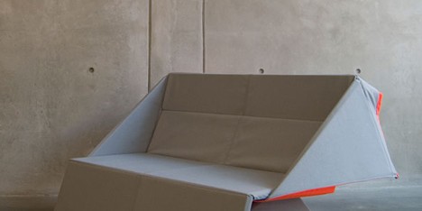 Origami Sofa by Yumi Yoshida unfolds to become a floor mat